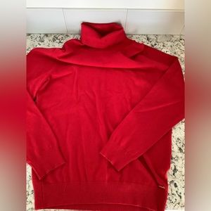 Red Calvin Klein Turtle neck sweater